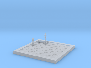 1/18 Scale Chess Board Mid-game (v04) in Clear Ultra Fine Detail Plastic