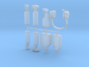 Bottles & headphone 1/12 in Clear Ultra Fine Detail Plastic