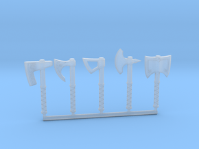 Miniature Axe Collection (without hand) in Clear Ultra Fine Detail Plastic