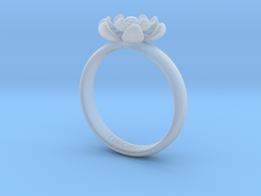 Flower Ring in Clear Ultra Fine Detail Plastic