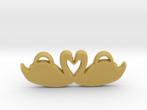 Swans Forming a Heart in Tan Fine Detail Plastic