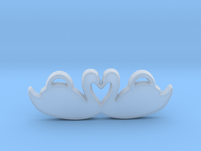 Swans Forming a Heart in Clear Ultra Fine Detail Plastic