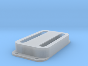Strat PU Cover, Double Wide, Open in Clear Ultra Fine Detail Plastic