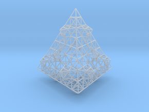 Wire Fractalised Tetrahedron in Clear Ultra Fine Detail Plastic