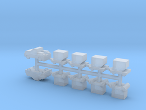 High Speed Baggage Tractor Set in Clear Ultra Fine Detail Plastic