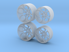 RotiForm ZRH Inspired Wheel Set  - 1:24th scale in Clear Ultra Fine Detail Plastic