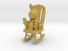 Mouse in Rocking Chair in Tan Fine Detail Plastic