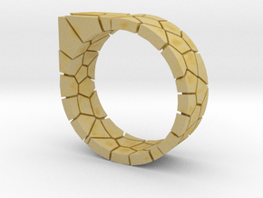 Generative Voronoi Ring 01 in Tan Fine Detail Plastic