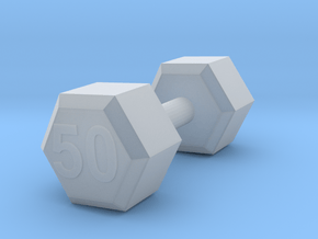 dumbbell 50 weight in Clear Ultra Fine Detail Plastic