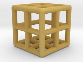 Cube Lattice in Tan Fine Detail Plastic
