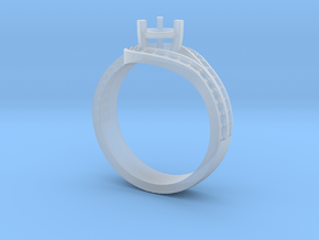Elegant ring with curved halo in Clear Ultra Fine Detail Plastic