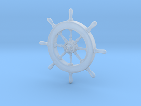 Pirate Ship Wheel Pendant in Clear Ultra Fine Detail Plastic
