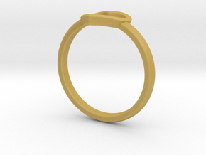 Simple open heart ring in Tan Fine Detail Plastic
