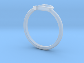 Simple open heart ring in Clear Ultra Fine Detail Plastic