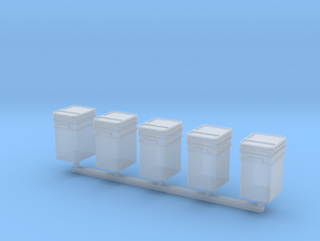 1/64 or S Scale Talc Buckets-5 in Clear Ultra Fine Detail Plastic