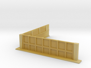 Low Wall with Right Angle 28mm in Tan Fine Detail Plastic