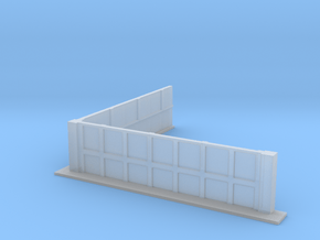 Low Wall with Right Angle 28mm in Clear Ultra Fine Detail Plastic