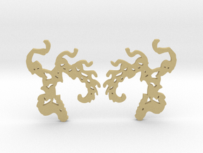 Phoenix Fractal earrings in Tan Fine Detail Plastic