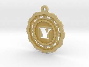 Magic Letter Y Pendant in Tan Fine Detail Plastic