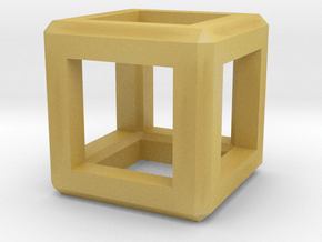 Cube Pendant in Tan Fine Detail Plastic