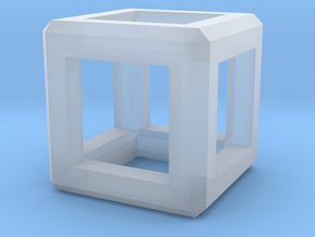 Cube Pendant in Clear Ultra Fine Detail Plastic
