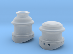 On30 Fluted Domes for Bachmann Forney in Clear Ultra Fine Detail Plastic