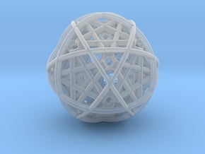 Hedron star inside sphere blue black  in Clear Ultra Fine Detail Plastic