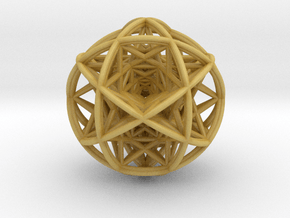 Scaled arrayed star hedron inside sphere  in Tan Fine Detail Plastic