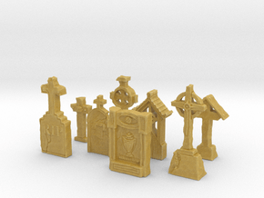 8 Spooky TOMBSTONES for tabletop gaming in Tan Fine Detail Plastic
