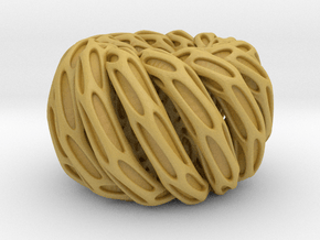 Solid Twisted double torus in Tan Fine Detail Plastic