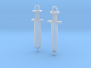 Syringe Earrings 2pc in Clear Ultra Fine Detail Plastic