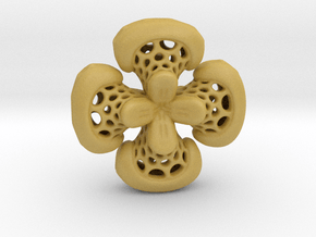 Sphericon Flower pendant in Tan Fine Detail Plastic