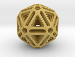 Nested Icosahedron for pendant in Tan Fine Detail Plastic