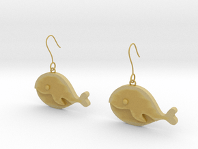 Whale earrings in Tan Fine Detail Plastic