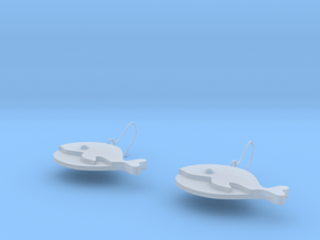 Whale earrings in Clear Ultra Fine Detail Plastic