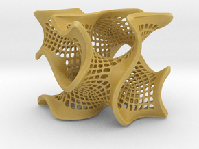 Perforated gyroid in Tan Fine Detail Plastic