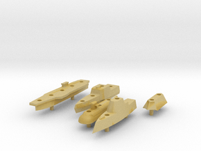 Battleship Game - Full Fleet of Custom Ships in Tan Fine Detail Plastic