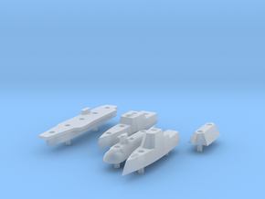 Battleship Game - Full Fleet of Custom Ships in Clear Ultra Fine Detail Plastic