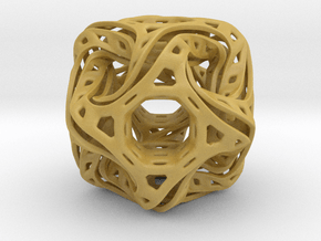 Ported looped drilled  cube pendant in Tan Fine Detail Plastic