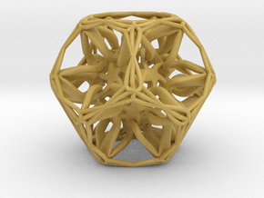 Organic Dodecahedron star nest in Tan Fine Detail Plastic
