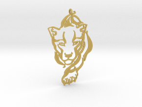 Crouching Tiger pendant in Tan Fine Detail Plastic