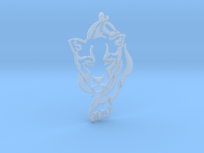Crouching Tiger pendant in Clear Ultra Fine Detail Plastic