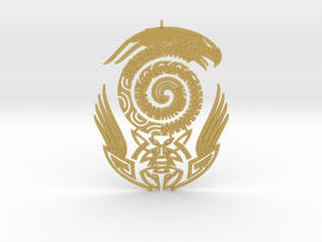 Maori snake bird tattoo Pendant  in Tan Fine Detail Plastic