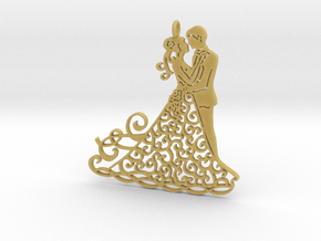 Dancing couple pendant in Tan Fine Detail Plastic