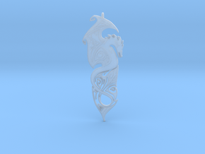 Dragon pendant in Clear Ultra Fine Detail Plastic