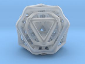 Ported looped Tetrahedron color 8.5x7.3x8 cm  in Clear Ultra Fine Detail Plastic