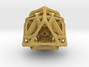 Ported looped Tetrahedron steel 8.5x7.3x8 cm  in Tan Fine Detail Plastic
