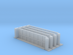 Low Wall Set with Corner Bases 28mm in Clear Ultra Fine Detail Plastic