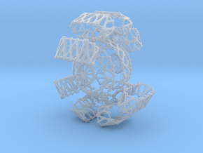 Fantasy Sphere in Twisted brackets  in Clear Ultra Fine Detail Plastic