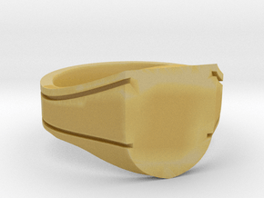 Custom embossed shield Ring - Chevaliere circ57,12 in Tan Fine Detail Plastic